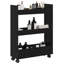 Narrow Storage Trolley 3 Tier Bookcase Rolling Cart Engineered Wood