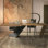 Noir + brun Bureau rectangulaire en bois massif + fer