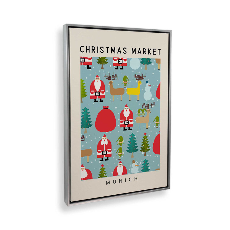 «Munich Christmas Market», reproduction sur toile, H 30,75 po x l 20,75 po, Encadrement argenté