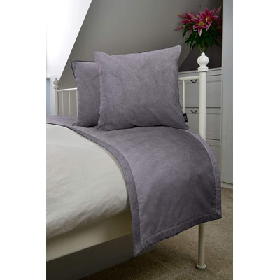 Emma-Louise Velvet Solid Colour Bedspread with Pillow Shams Included