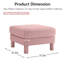Rose moderne avec tissu bouclé, élégant et pattes, debout, coussins moelleux pour des coins relaxants, cadre cylindrique incurvé, offrant un coin confortable
