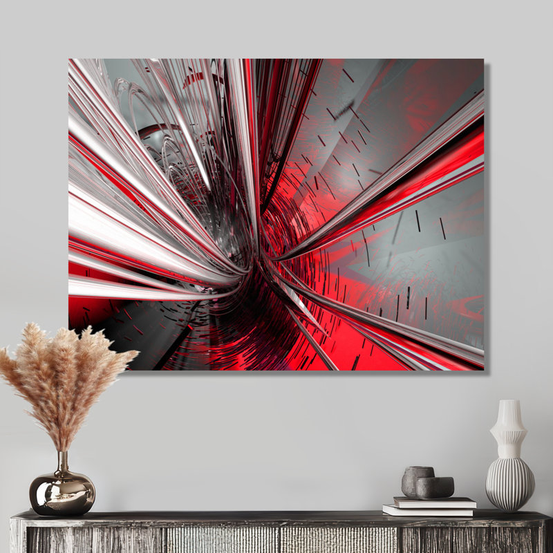 « Fractal 3D Deep into Middle » - Impression d'art graphique, H 30 po x l 40 po, Sans cadre, Toile tendue