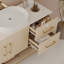 Meuble-lavabo moderne de 36 po avec lavabo vasque en céramique, armoire d'appoint dorée-137009420