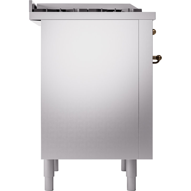 ILVE Nostalgie II 36 Dual Fuel Range, knobs, Stainless Steel/Bronze, Natural Gas