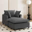 Très grande méridienne intérieure, canapé-lit simple en chenille avec siège large, fauteuil rembourré avec repose-pieds et repose-pieds mobile, ensemble de canapé-lit pour le salon, la chambre à coucher