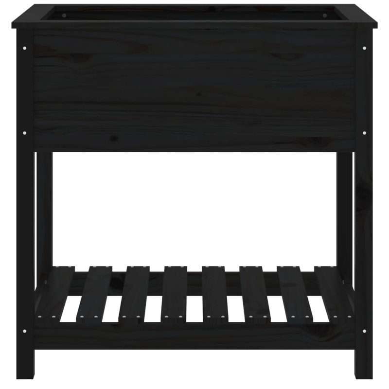 Aalap Wood Raised Garden Bed, 81cm H x 82.5cm W x 54cm D, Black