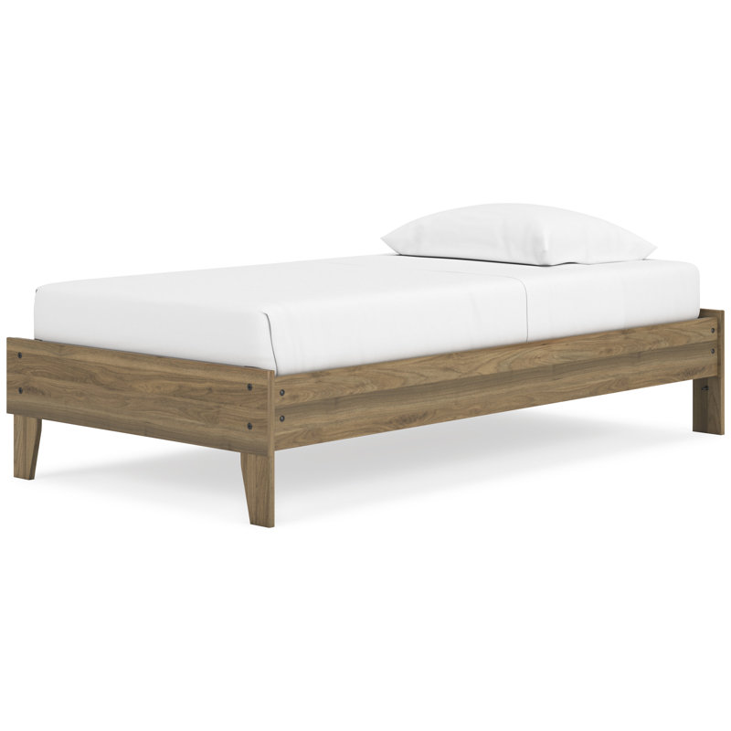 Deanlow Twin Wood Platform Bed with Storage Drawer