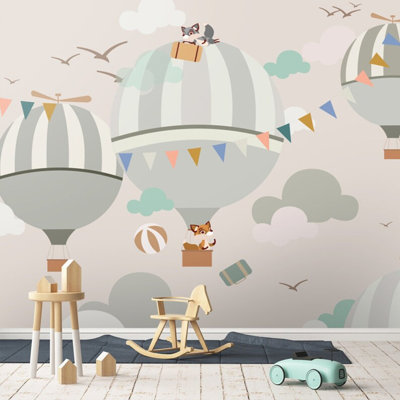 Adventure In The Sky – Woodland Friends In Hot Air Balloons
