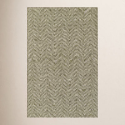 Cerro Green Hand-Tufted Wool Chevron Rug