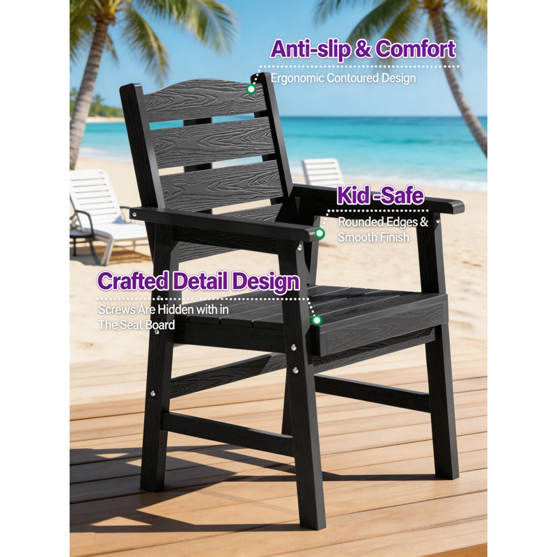 All Weather Outdoor Table and Chairs 5 Pieces Patio Dining Sets Outside Furniture With Aluminum Frame HIPS Modern Patio Dining Set for 4 Person for Outside Backyard/Porch/Deck, 1-Table 4-Chairs, Black