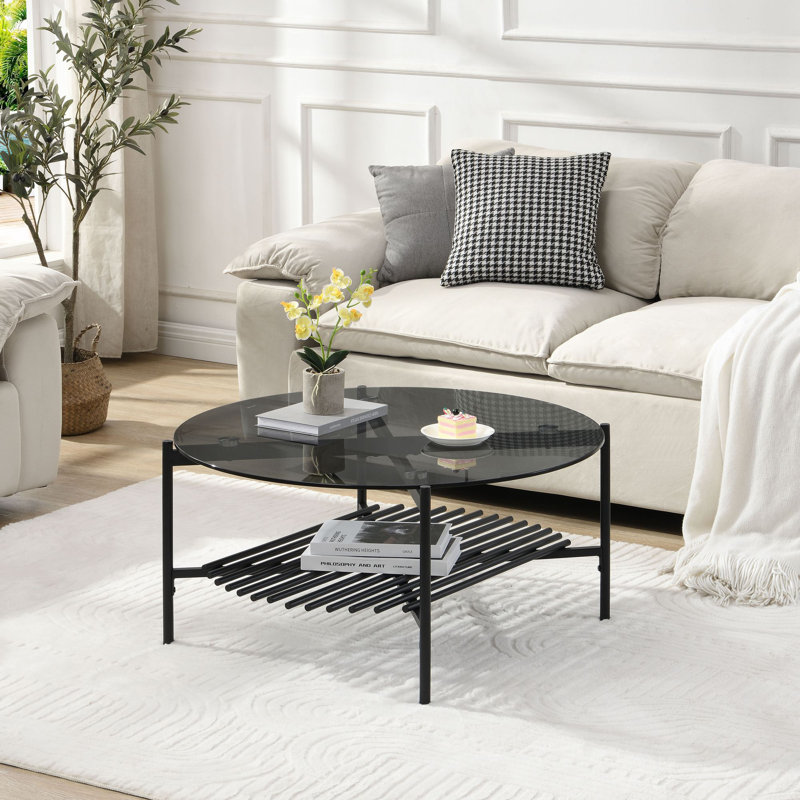 80cm Glass Top Console Table