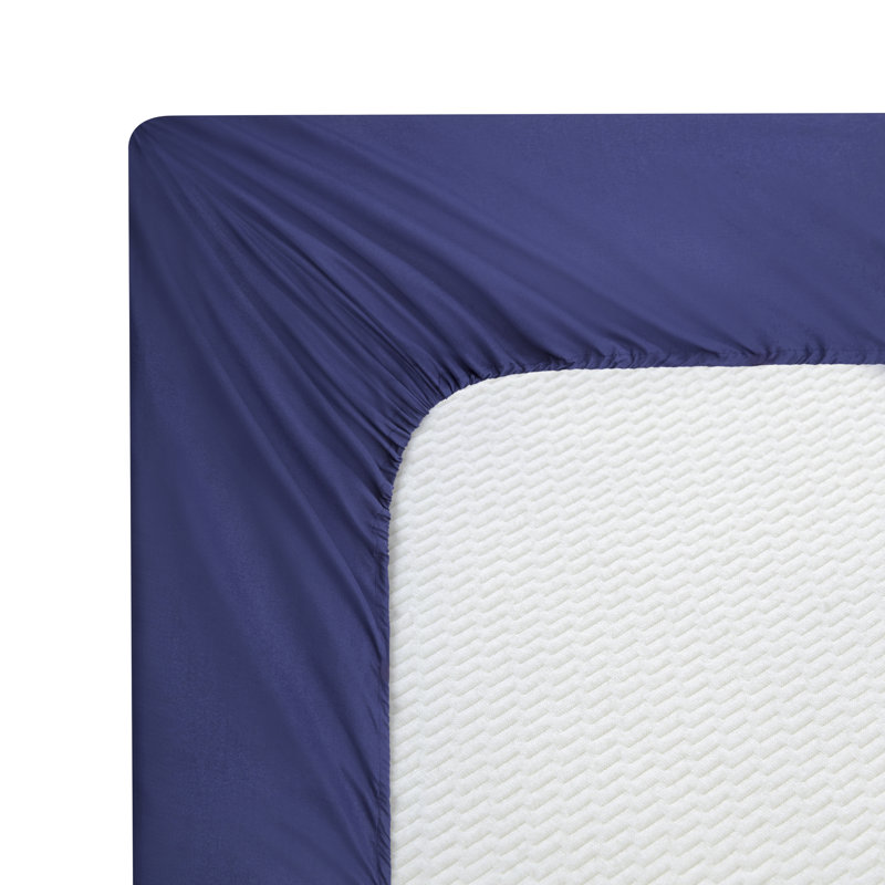 Drap-housse Marina, Bleu marine, Drap-housse pour lit double