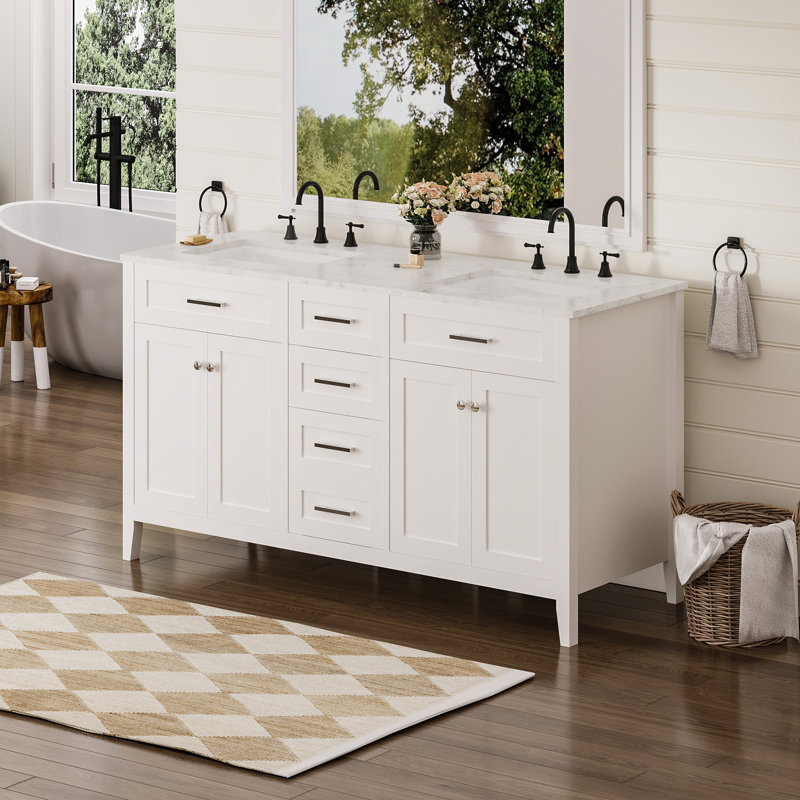  60" Double Bathroom Vanity With Top