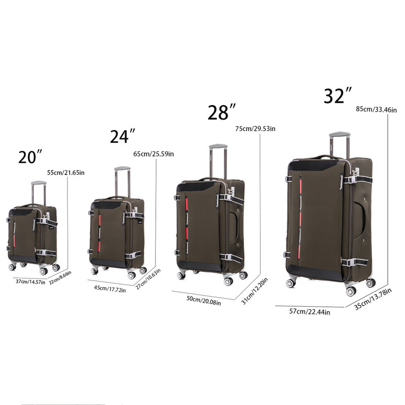 Softside Upright Luggage Set , Lightweight,4-Piece
