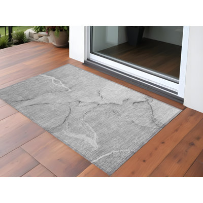 Tapis extérieur lavable antidérapant 2 pi x 3 pi gris