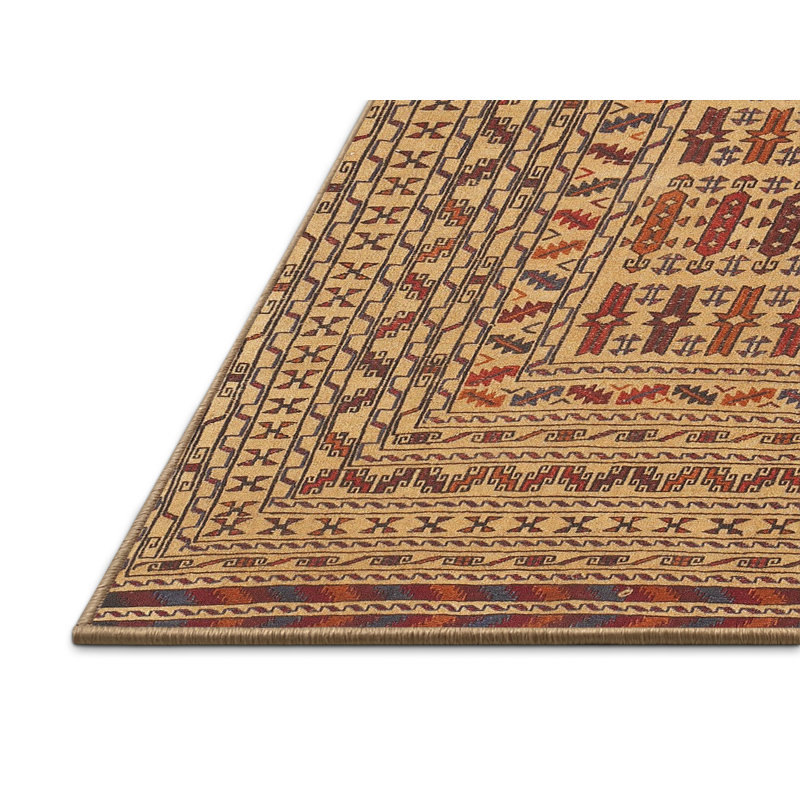 Tapis beige Southwestern, Rectangle 2 pi x 4 pi
