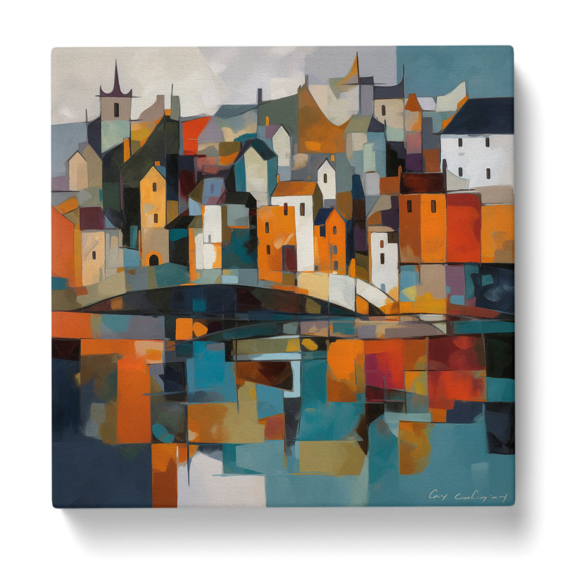 City Of Galway Cubism - Print, 50cm H x 50cm W x 3cm D