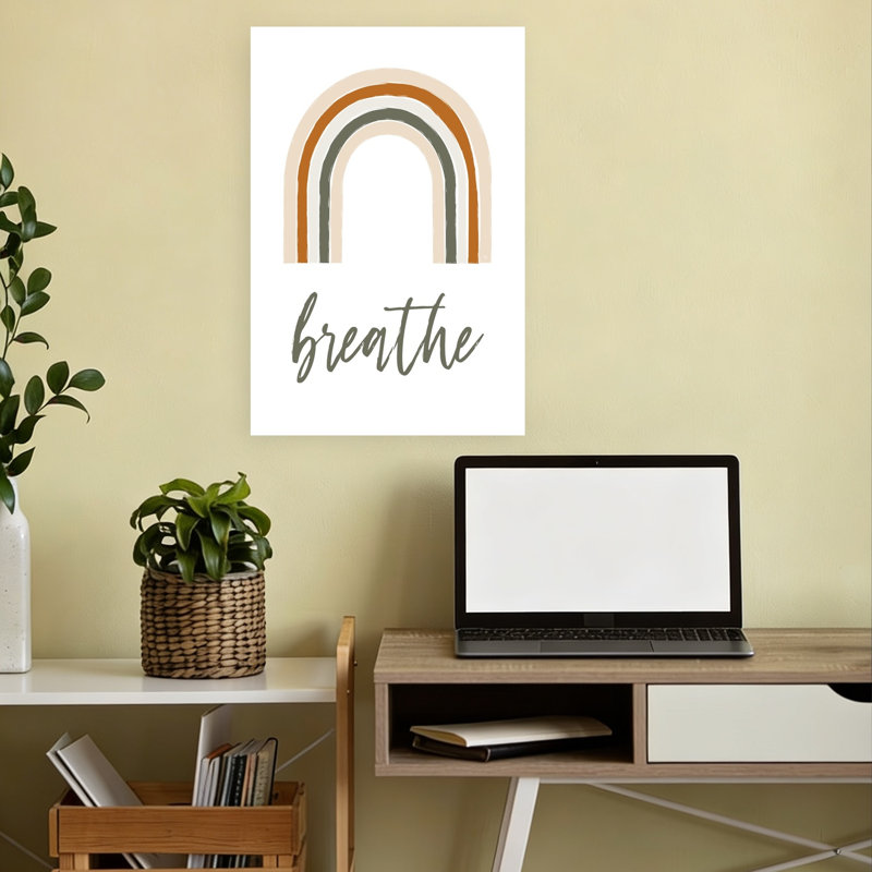 Earthy Rainbow Breathe Abstract Minimalist Modern Landscape Nature Wall Art Print, 45.72cm H x 30.48cm W