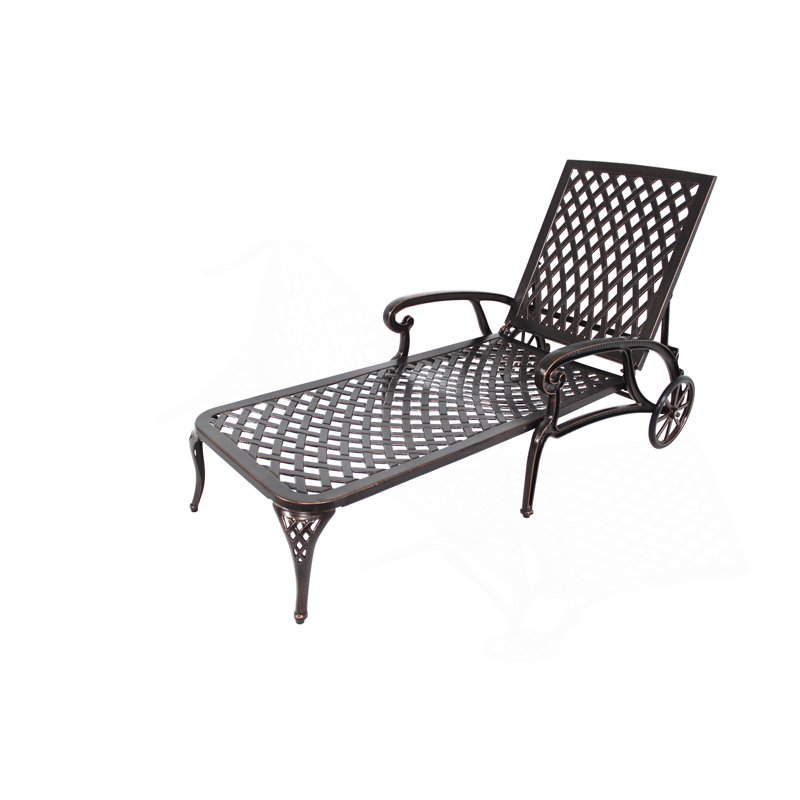 Chaise longue en aluminium coulé 1Pcs, Brun