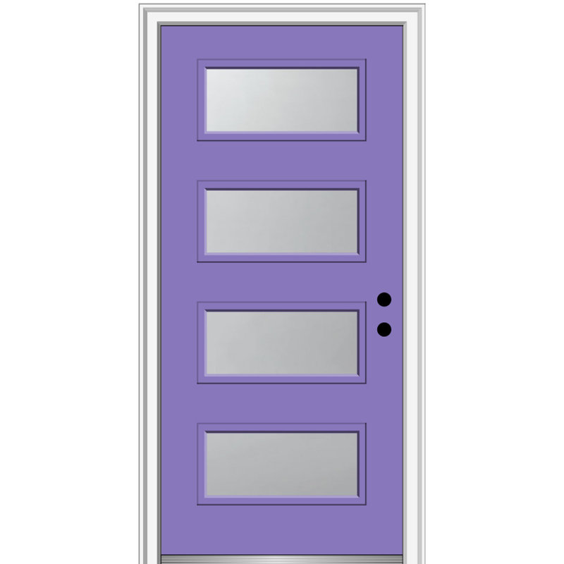 Celeste 32" x 80" Left-Hand Inswing Frosted Glass Fiberglass Front Door
