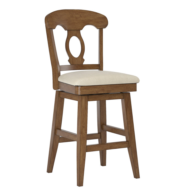 Tabouret de bar et de comptoir pivotant Fortville, Chêne, Tabouret de bar (siège d'une hauteur de 30,59 po)