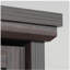Huche avec portes en verre, finition brune