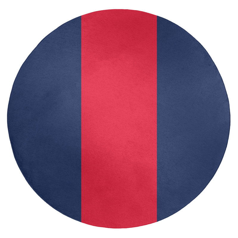 Tapis bleu marine / rouge Cleveland, Rond 5 pi