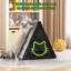 Maison de chat extérieure imperméable de triangle, abri extérieur durable de chat avec l'entrée en forme de chat