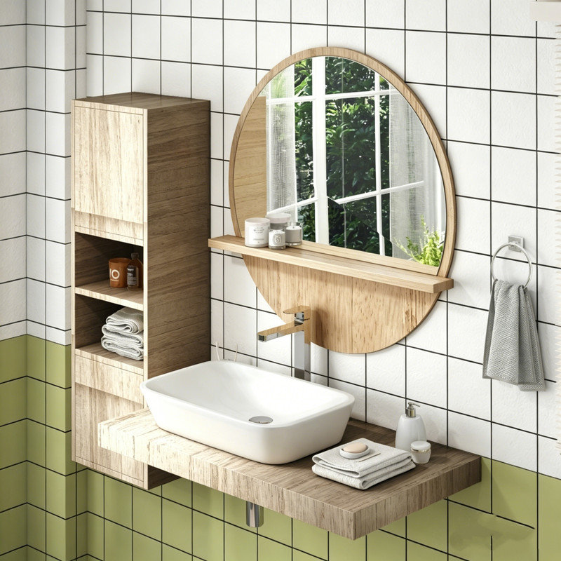 Mirror, Natural Wood