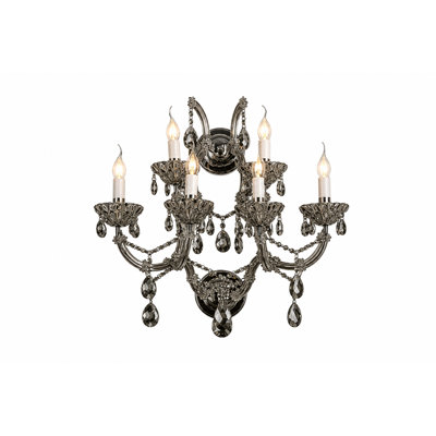 Transitional 4 Light Smoke Crystal Wall Sconce