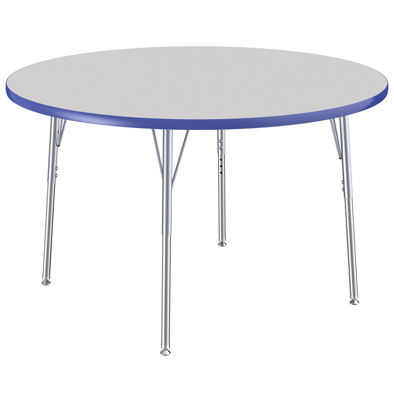 Table ronde à hauteur réglable, H 24 po x L 60 po x l 60 po, Érable / vert, Gris
