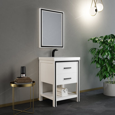 Radegunda 25'' Single Bathroom Vanity with Resin Top