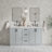 Ariel Kellie 61 Inch Double Oval Sink Bathroom Vanity With Pure Quartz Countertop-105988740