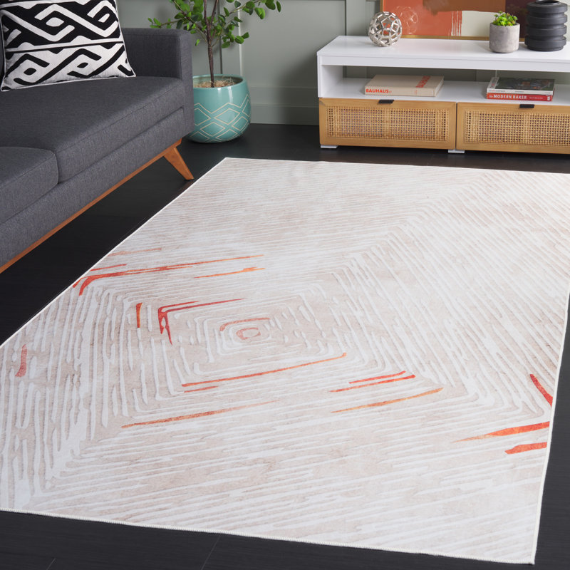Joal Performance Machine Washable Abstract Rug, Rectangle 5' x 8'