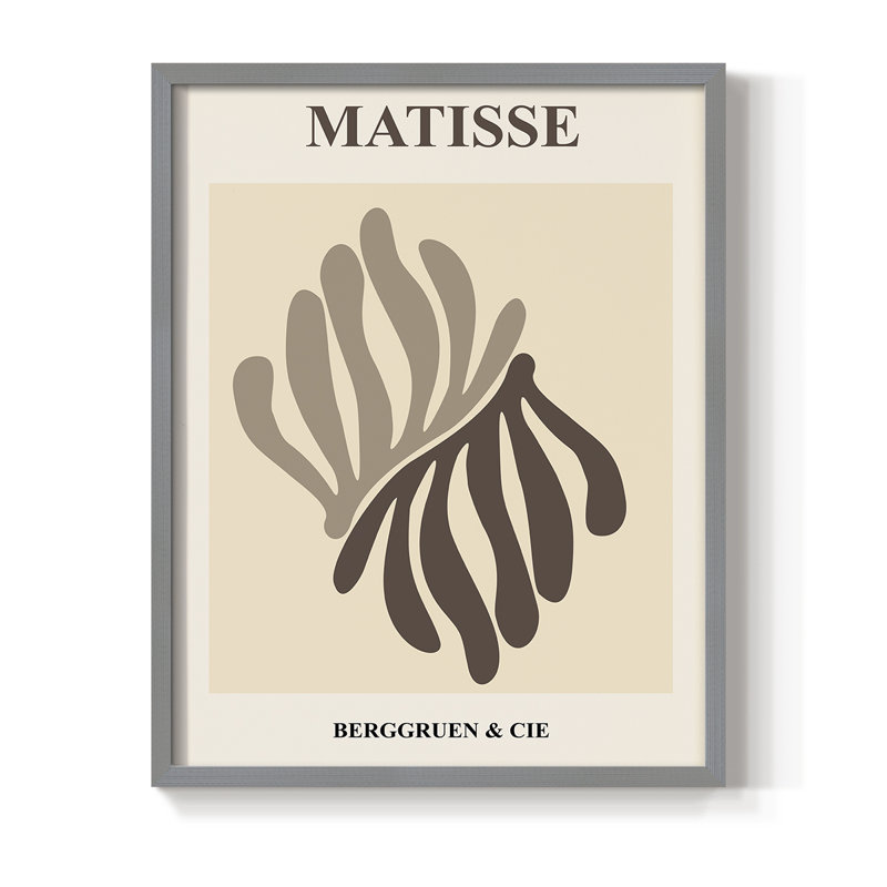 Matisse LXIV, reproduction encadrée - bois massif, H 10 po x l 8 po, Gris