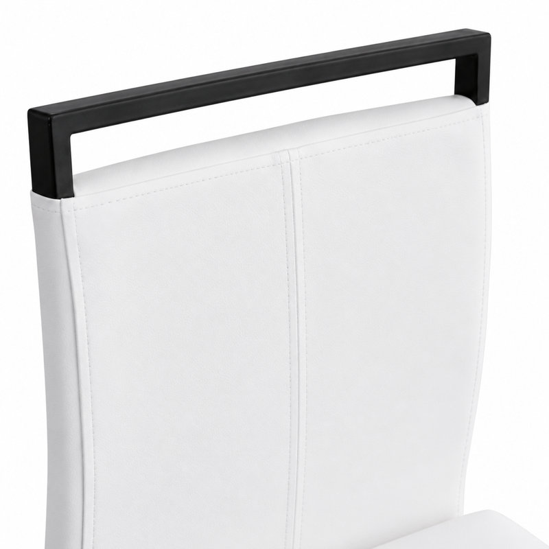 Tabourets de bar modernes en porte-à-faux rembourrés avec repose-pieds, Noir, Blanc