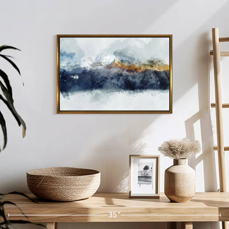 Bolan Mountain Range, 19" X 13", Floating Frame Gold