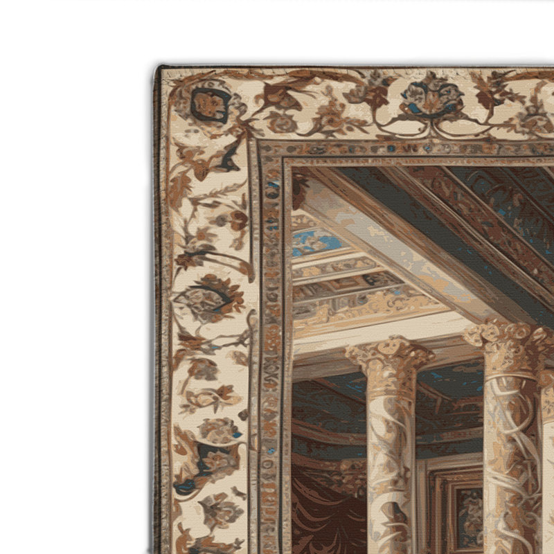 Tapis d'intérieur et d'extérieur brun Persian, Rectangulaire 8 pi x 10 pi