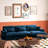 130" L-Shaped Velvet Upholstered Sectional With Ottoman-1687317832