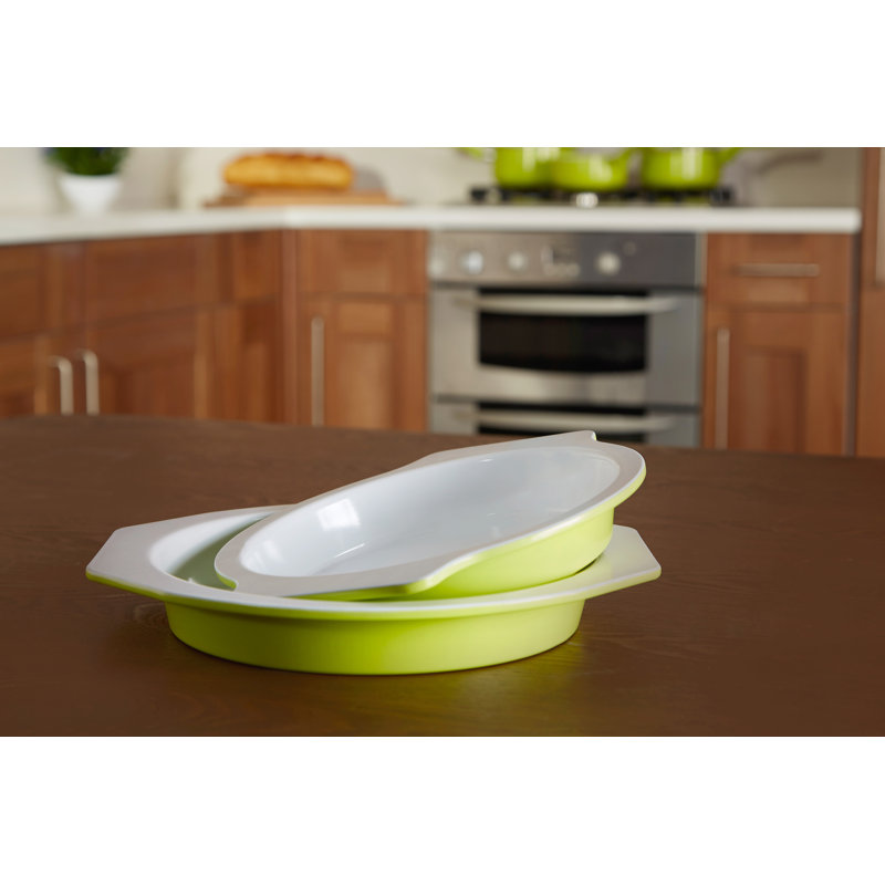 Symple Stuff Ecocook Classic Cake Pan, Green/White