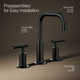 Purist® Widespread Faucet with Drain Assembly Low Lever Handles and Low Gooseneck Spout