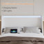 Lit plateforme avec rangement pleine grandeur avec station de charge et lumières à DEL RVB Smart Control, cadre de lit tapissier blanc avec tiroirs de rangement, ports de chargement USB et Type-C, tête de lit rembourrée en lin doux, 2 tiroirs de rangement sous le lit, aucun sommier nécessaire-78855546-84067993