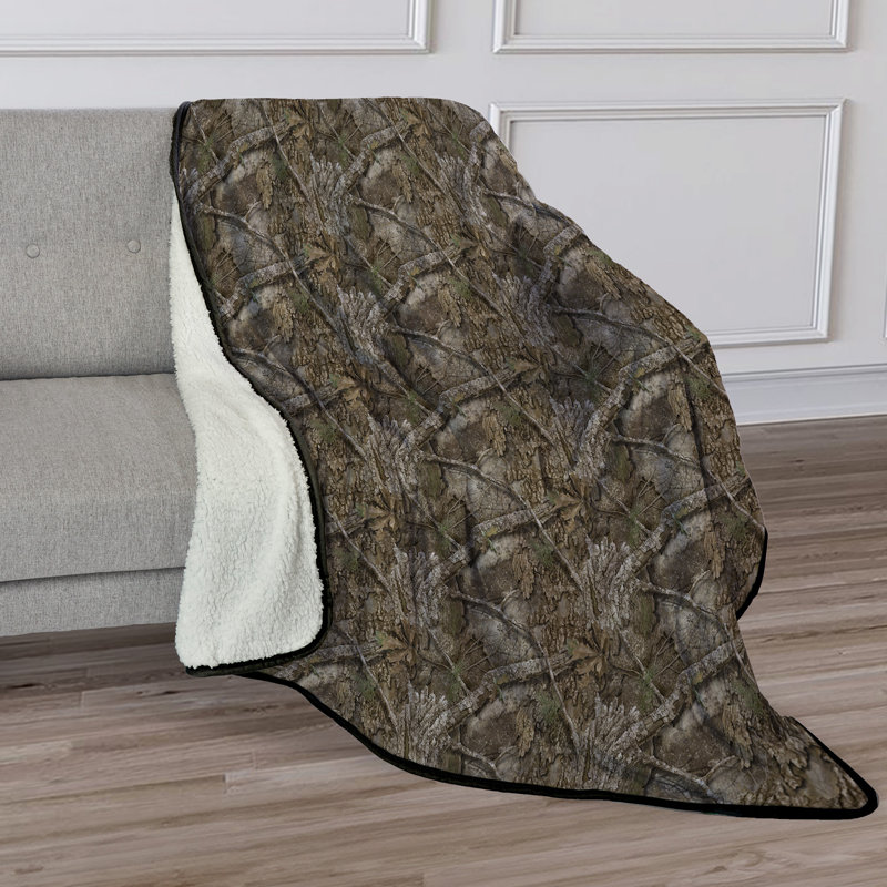 Jeté Realtree APX Silk Touch Sherpa 60X80, Abstrait gris