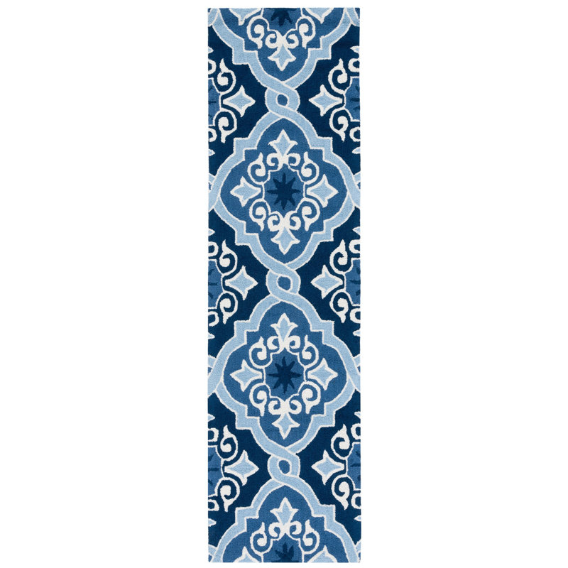 Blocher Hand Hooked Performance Geometric Rug, Runner 2'3" x 8'
