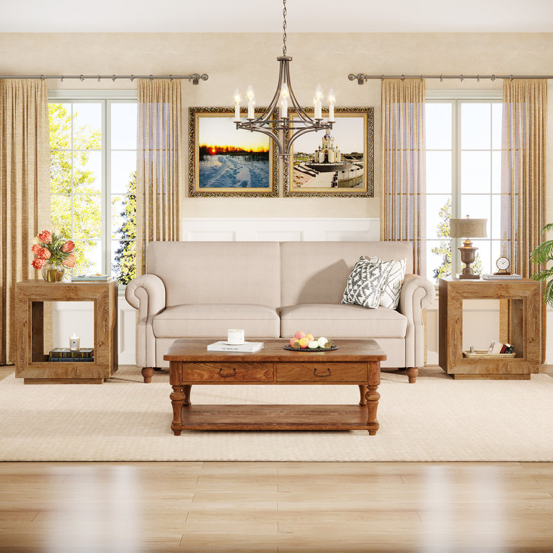 Cledis 2x24" Farmhouse End Table, Wood