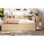 Lit de jour avec couchette, structure de lit de jour en bois avec tiroirs de rangement, tablettes latérales et bureau-67754619-67754615
