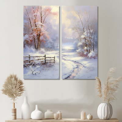 «Winter's Silente River», art mural neige 2 paysages