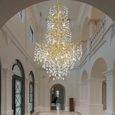 23-Light 61"H Dimmable Tree Branches Crystal Chandelier