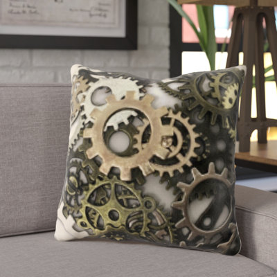 Delvalle Gears Throw Pillow