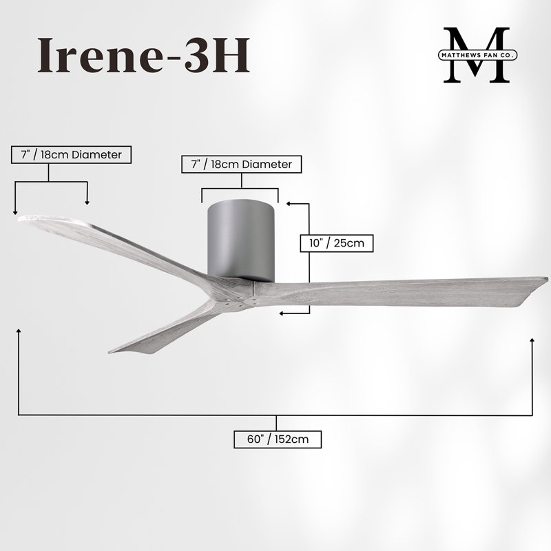 Irene Ceiling Fan, Brushed Nickel, Barn Wood Tone, 60"